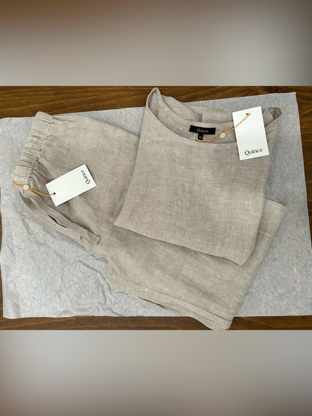 Quince 100% European Linen Pajama Set. NWT Women’s XS Flax.